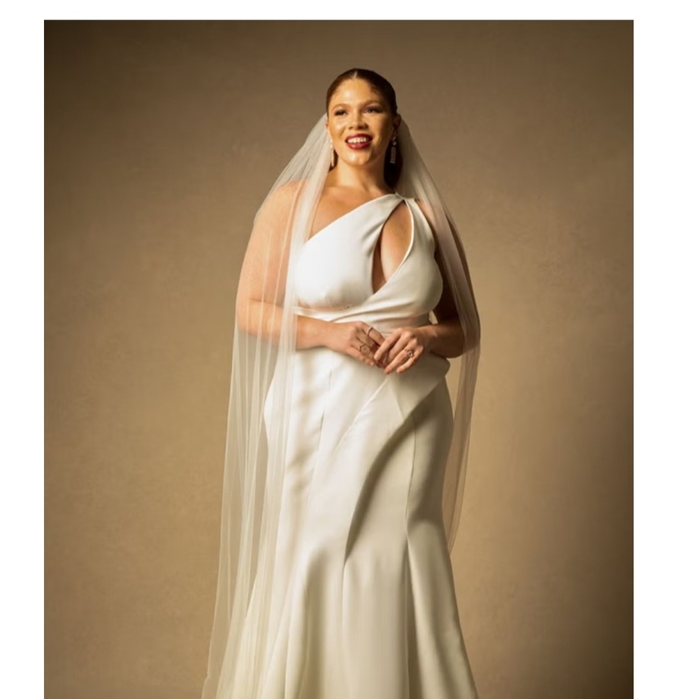 Elegant Off White One-Shoulder Gown